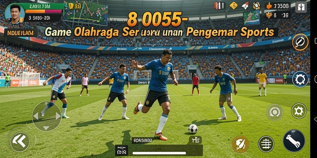 Tampilan gameplay seru dari game olahraga 8055 yang menarik.