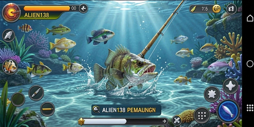 Gameplay memancing yang seru di ALIEN138.