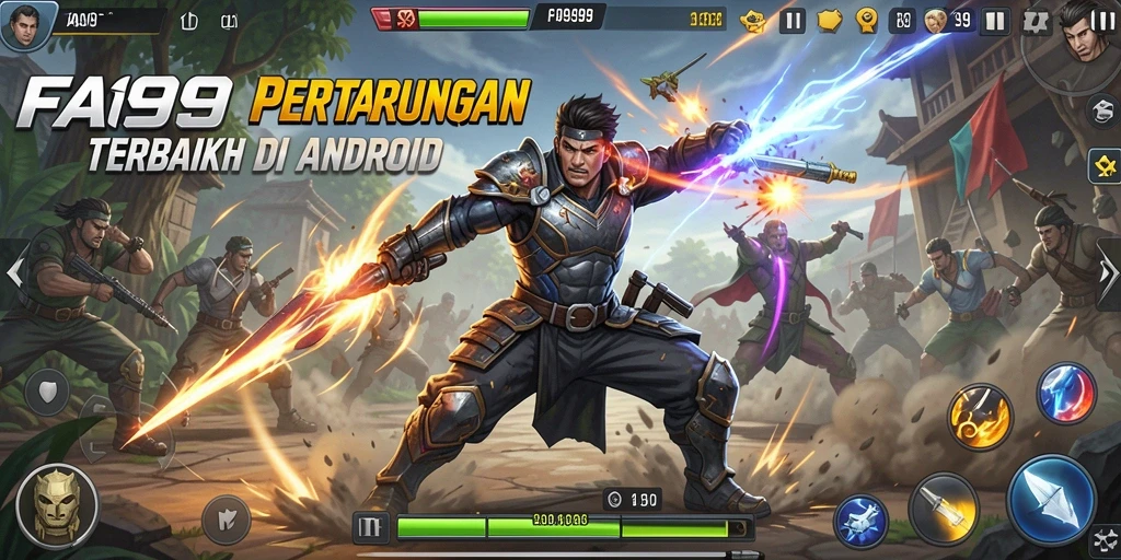 Screenshot gameplay FA99 menunjukkan pertarungan yang mendebarkan.