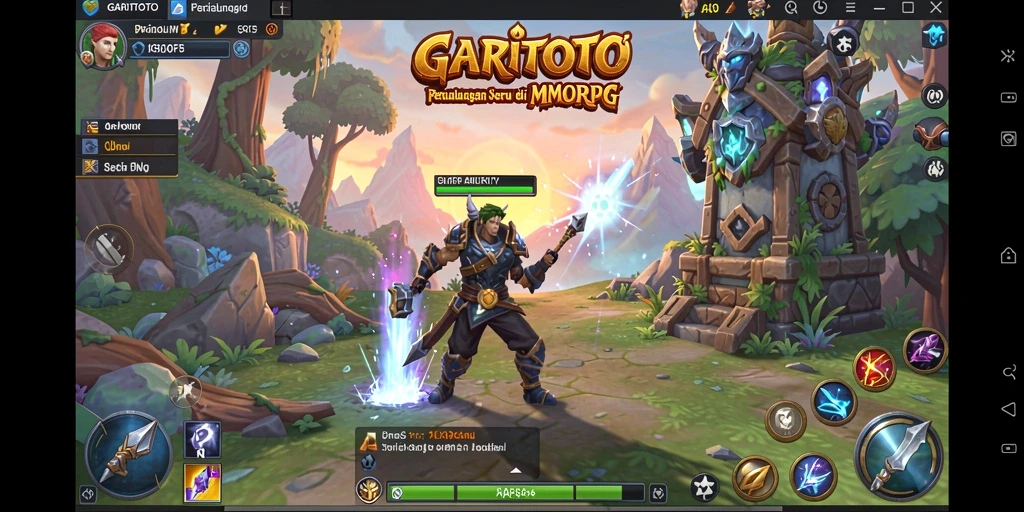 Tampilan utama gameplay GARITOTO dengan aksi petualangan MMORPG.