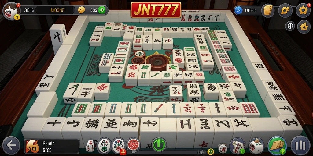 Screenshot JNT777 menampilkan aksi seru permainan Mahjong yang menarik.