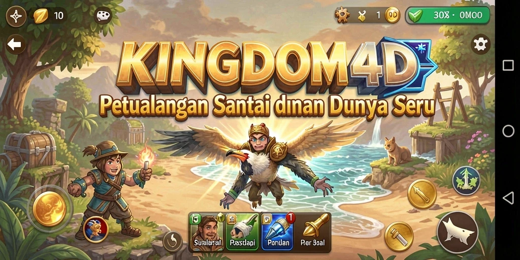 Tampilan gameplay KINGDOM4D yang penuh warna dan seru.