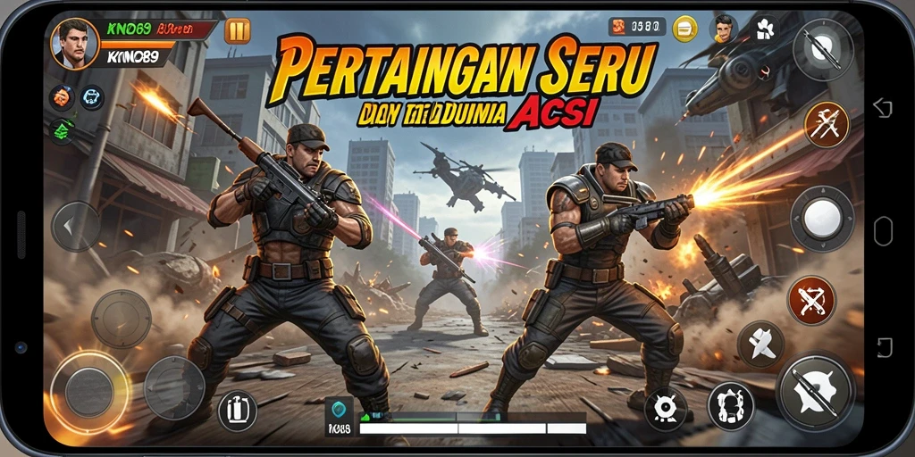 Tampilan gameplay KNO89 yang seru dengan aksi pertarungan mendebarkan.