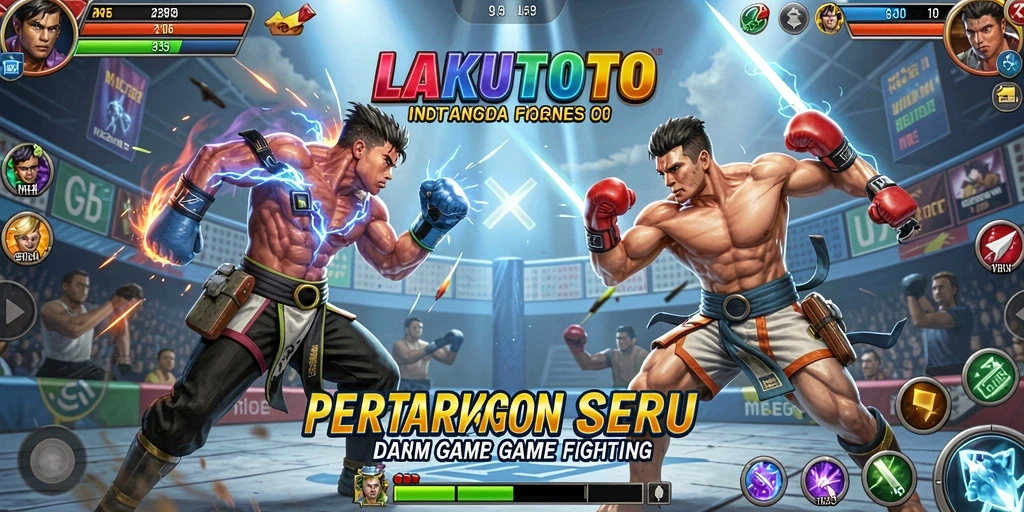Tampilan gameplay <strong>LAKUTOTO</strong> dengan aksi pertarungan yang mendebarkan.