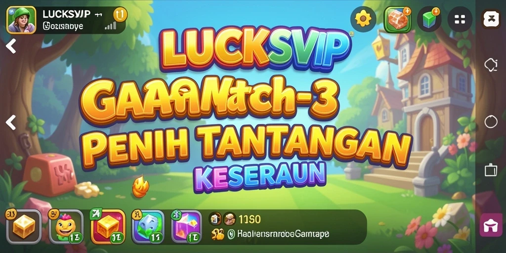 Tampilan gameplay seru LUCKSVIP dengan tantangan match-3.
