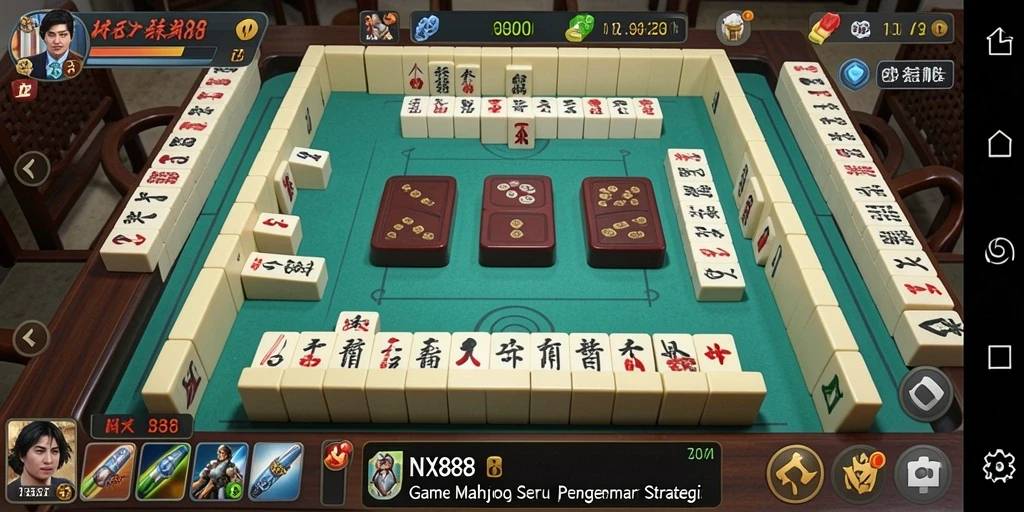Tampilan gameplay NX888 yang menarik dengan berbagai ubin Mahjong.
