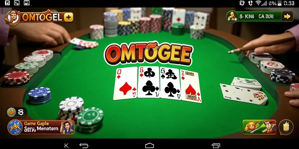 Screenshot gameplay OMTOGEL menunjukkan suasana permainan Gaple yang seru.