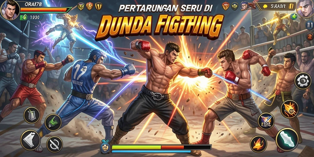 Screenshot gameplay ORA78 dengan karakter bertarung penuh aksi.