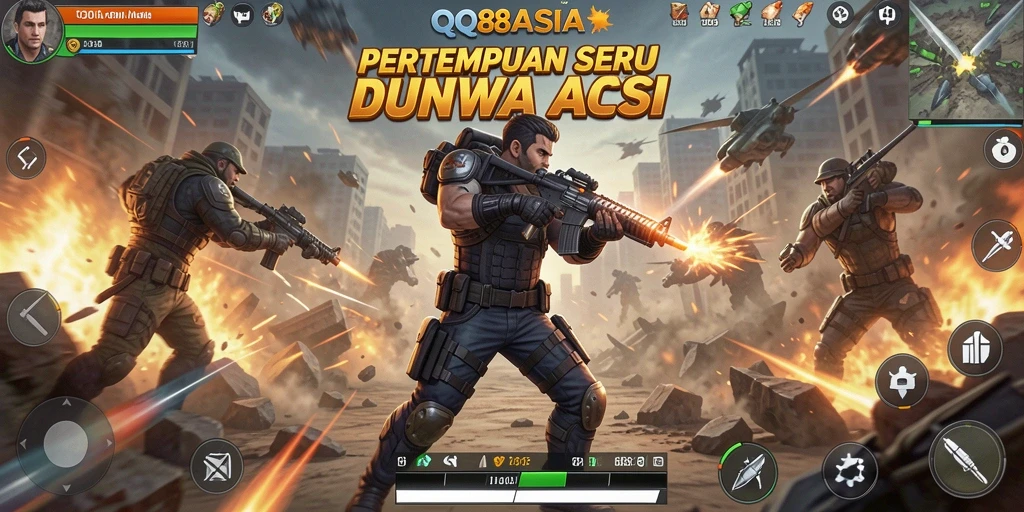 Tangkapan layar gameplay <strong>QQ88ASIA</strong> dengan aksi intens dan grafis menakjubkan.