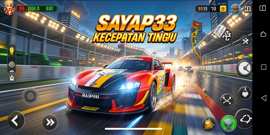 Gameplay seru balapan kecepatan tinggi di SAYAP33