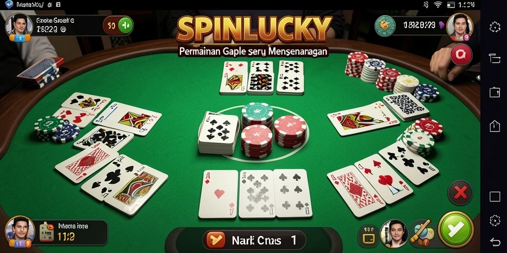 Screenshot gameplay SPINLUCKY yang menampilkan keseruan bermain Gaple.