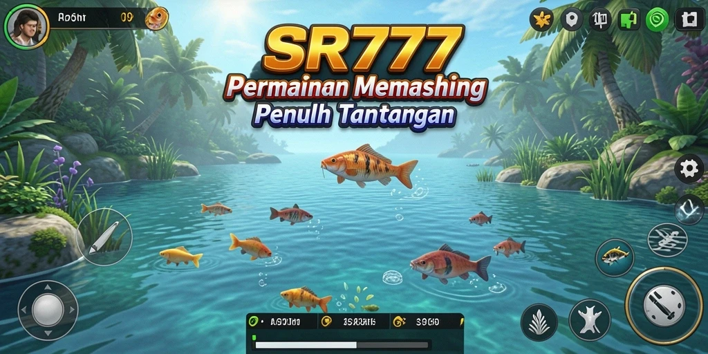 Gameplay SR777 yang mendebarkan, dengan aksi memancing yang seru.