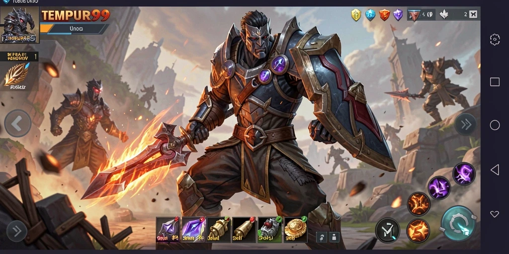 Gameplay TEMPUR99 menunjukkan pertarungan epik dan aksi mendebarkan.