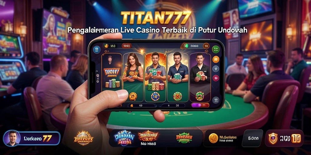 Tampilan gameplay Live Casino yang mendebarkan di TITAN777.