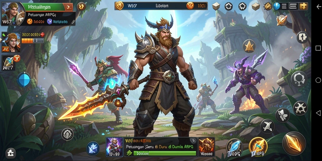 Gambaran gameplay W67 yang menakjubkan dalam pertempuran ARPG.