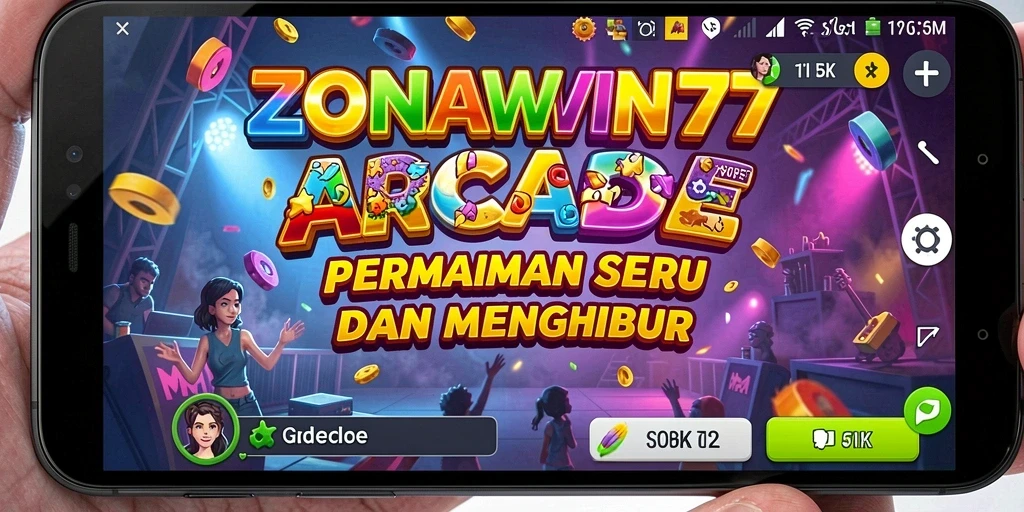 Screenshot utama ZONAWIN777 menampilkan gameplay arcade yang seru dan penuh aksi.